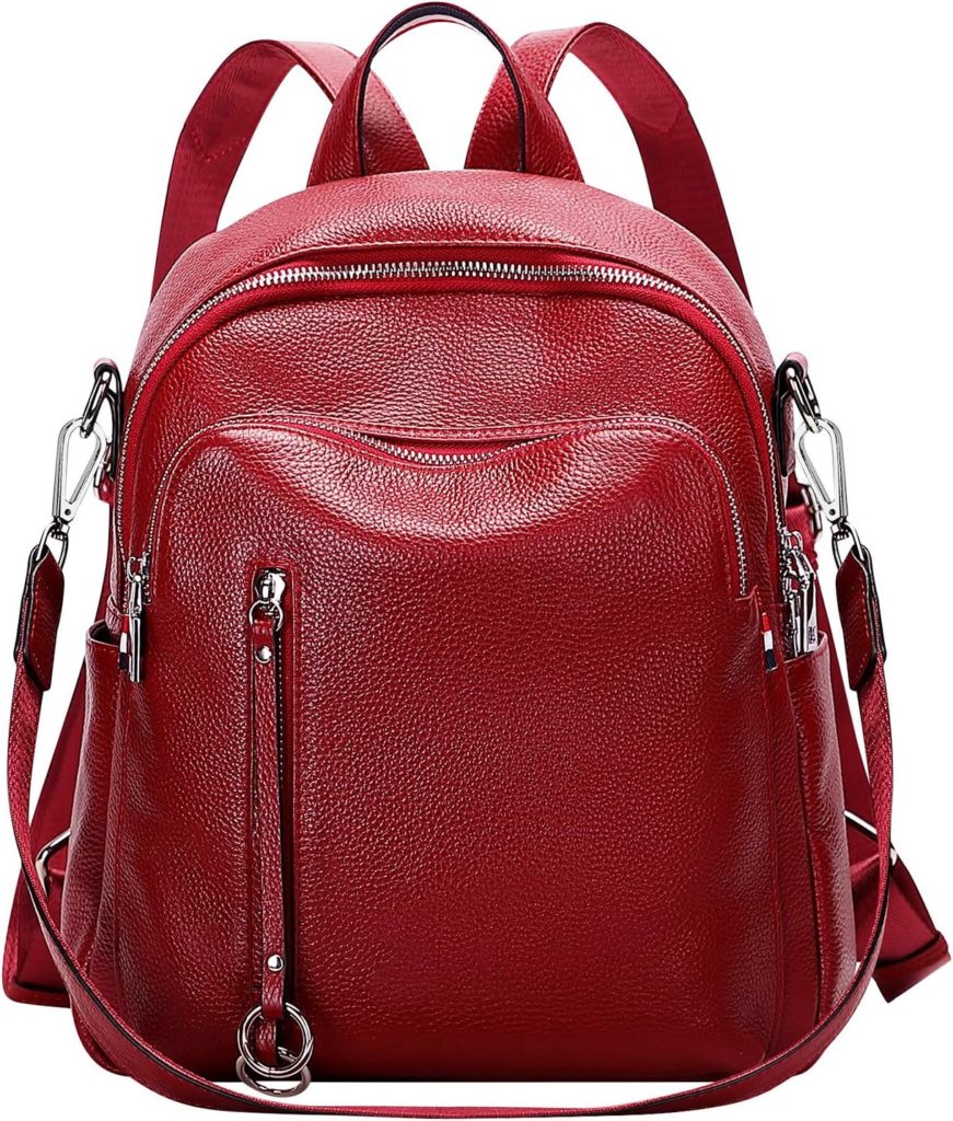 ALTOSY Fashion Genuine Leather Backpack for Women Shoulder Bag Casual Daypack Medium