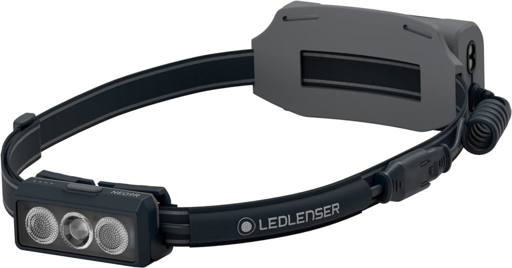 Ledlenser NEO9R LED Headlamp Trail Running Lamp Bright 1200 Lumens Rechargeable Red Rear Light Chest Strap Reflective Headband (Black/Grey)           [Energy Class A+]