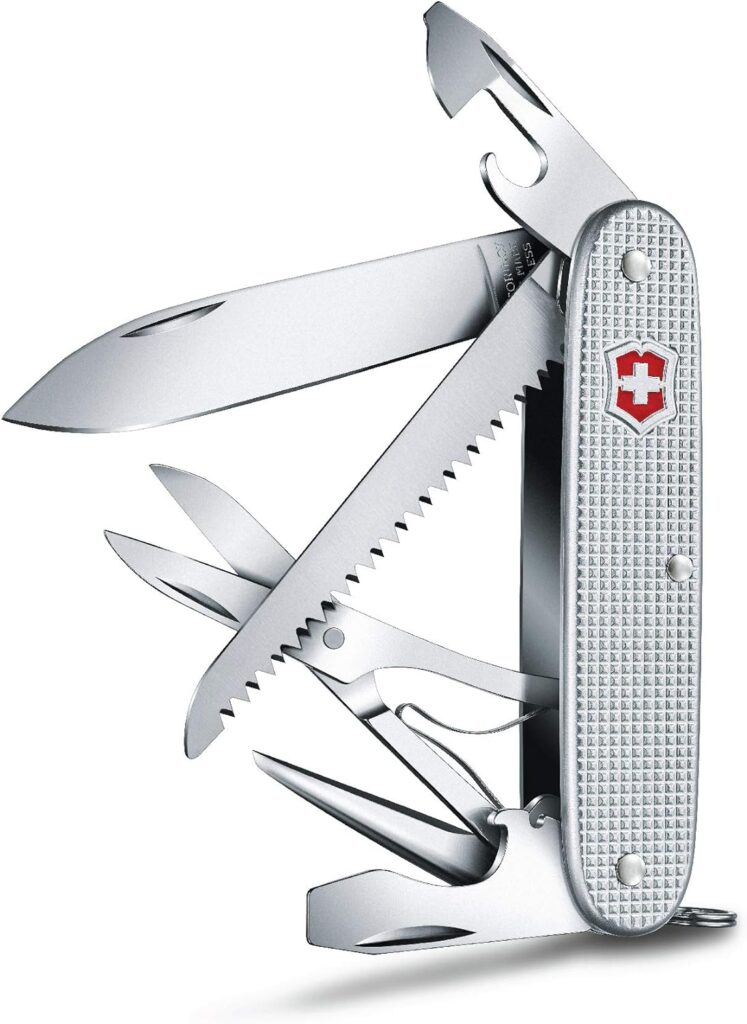 Victorinox Pocket Knife, Farmer X Alox, 93 mm, Silver (10 Functions, Blade, Screwdriver 3 mm, Bottle Opener, Can Opener)