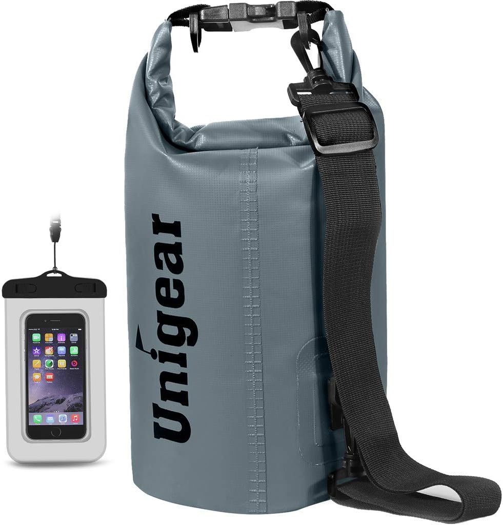Unigear Dry Bag, 2L/5L/10L/20L/30L/40L, Waterproof Bag Backpack, Waterproof Bags Duffel Bag with Mobile Phone Case and Straps for Boat, Kayak, Fishing, Rafting, Swimming, Camping and Beach