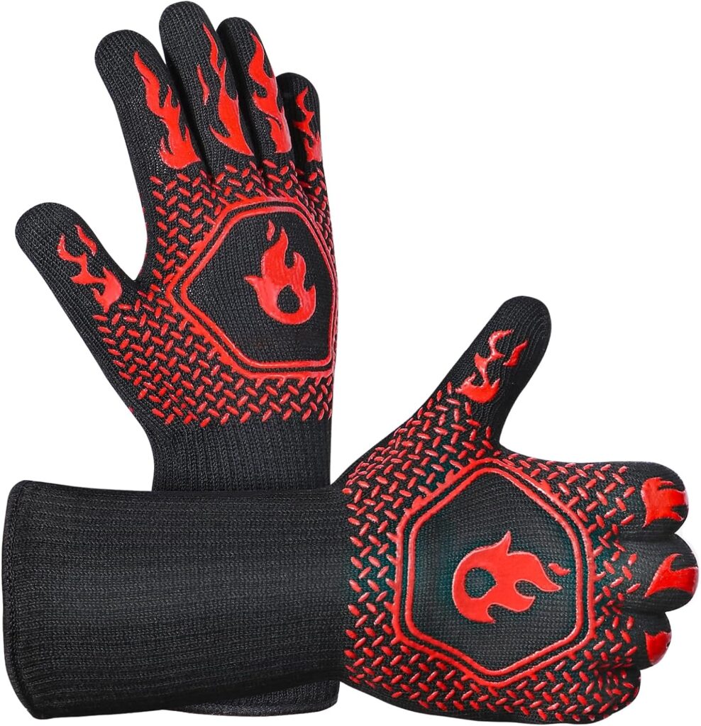 Barbecue Gloves Heat Resistant 800 Degrees: Premium Fireproof Gloves for Dutch Oven Baking Grill Cooking