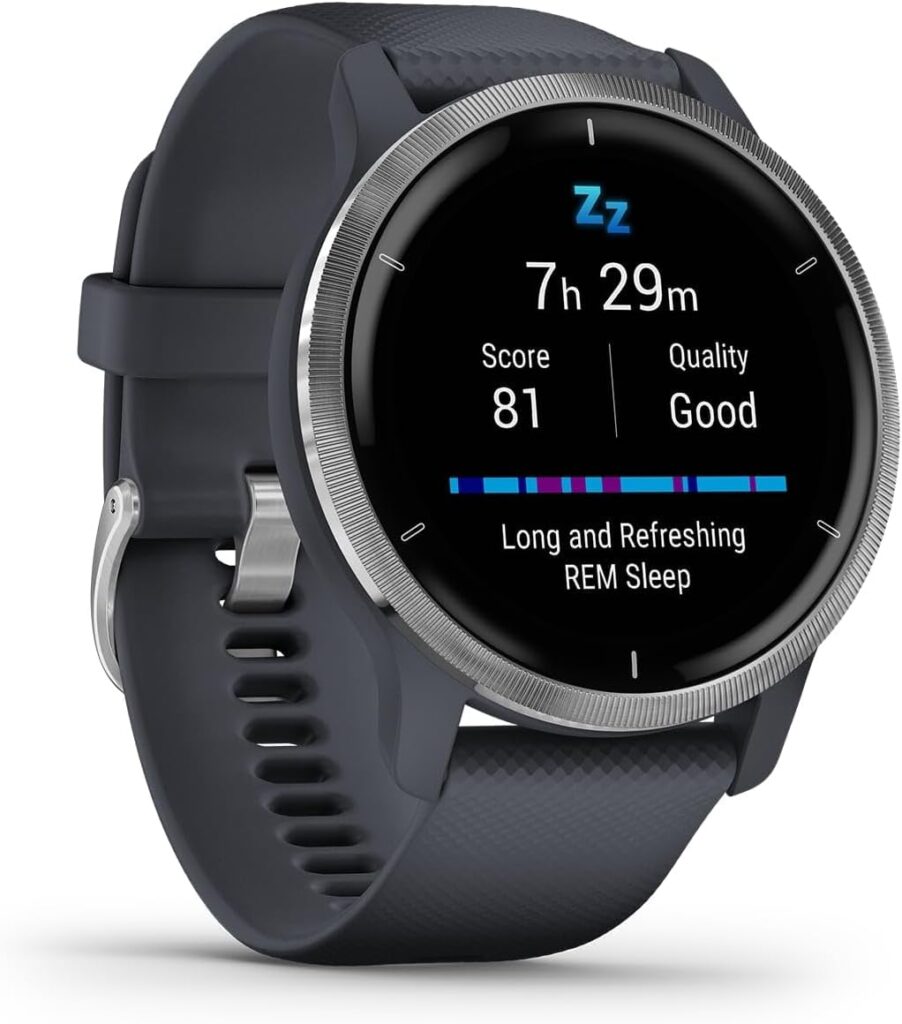 Garmin Venu 2/2S GPS Fitness Smartwatch with Ultra Sharp 1.3/1.1 Inch (3.3 - 2.8 cm) AMOLED Touch Screen, Comprehensive Fitness and Health Functions, Over 25 Pre-Installed Sports, Garmin Music and Garmin Pay