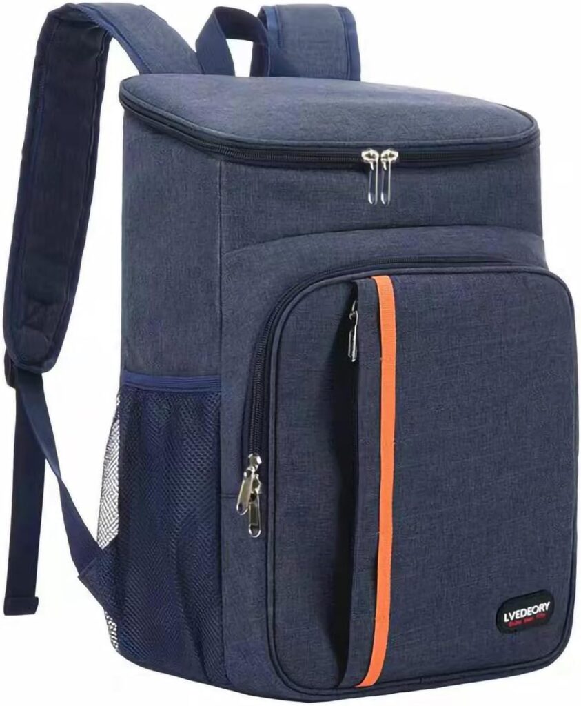 LVEDEORY 22L Cool Backpack Large Lunch Bag Suitable for Outdoors, Picnics, Barbecue, Beach, Party, Camping, Blue