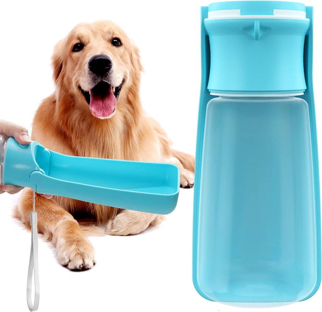 SOICTA Dog Drinking Bottle for On the Go for Walking 19 oz or 12 oz Portable Dog Water Bottle for Puppies Small Medium Large Water Bottle Water Bowl Gadget