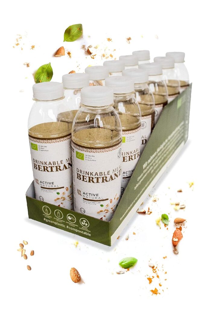 Bertrand Organic Bottles - Vegan Natural - Drinkable Meal - 12 x 125 g