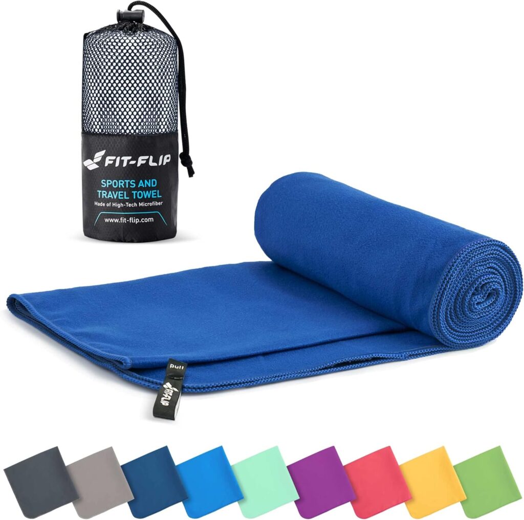 Fit-Flip Microfibre Towel, Compact, Ideal as a Sports Towel, Travel Towel, Beach Towel, Quick-Drying and Lightweight, Large Bath Towel, Sports, Fitness, Sauna