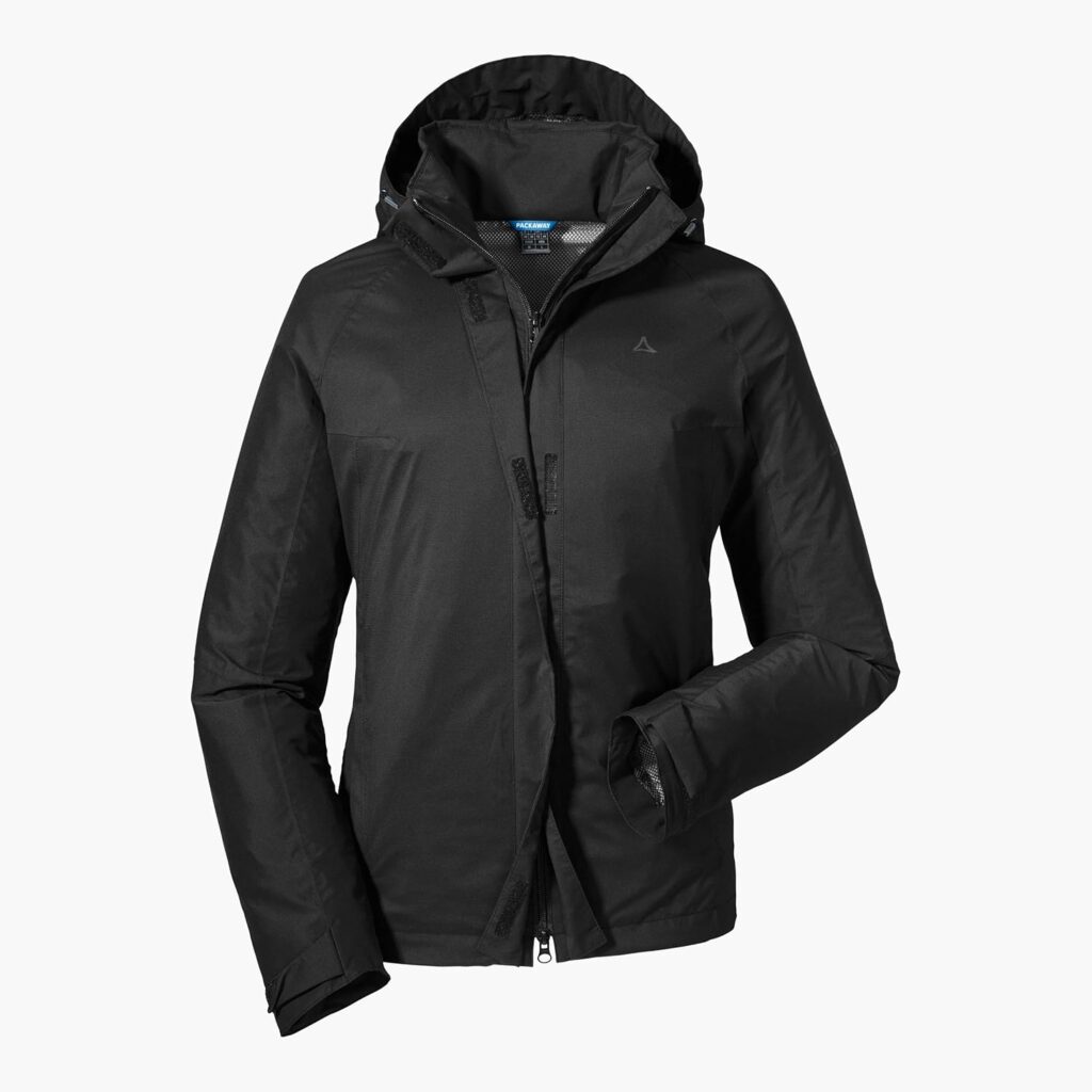 Schöffel Damen Jacket Easy L4, wasser- und winddichte Damen Jacke für jedes Wetter, leichte und flexible Regenjacke für Frauen