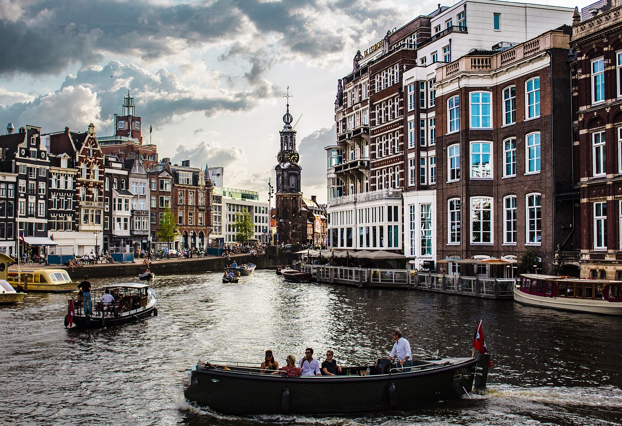 city, canal, amsterdam