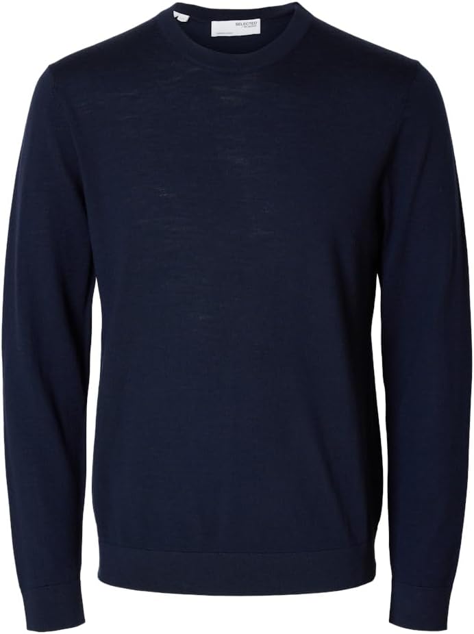 SELECTED HOMME Herren Slhtray Ls Knit Merino Crew Neck Noos Pullover