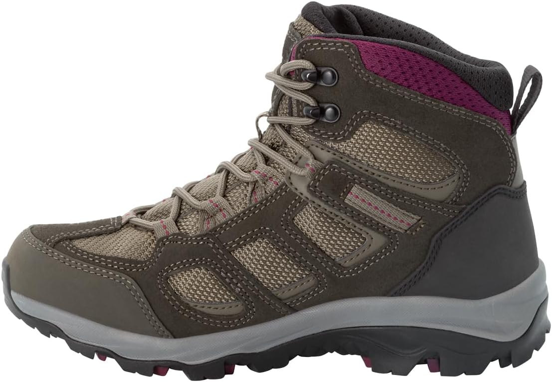 Jack Wolfskin Womens Vojo 3 Texapore Mid W Walking Shoes, Khaki Burgundy, 40 EU