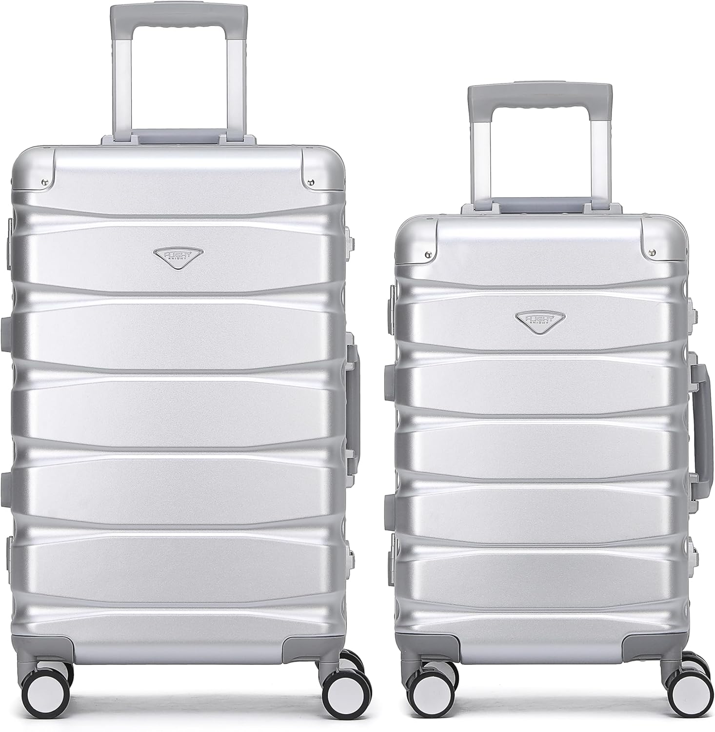 Flight Knight Premium Travel Suitcase - 8 Spinner Wheels - Built-in Side Lock Lightweight Aluminium Frame, ABS Hard Shell Carry On Check In Luggage Highly Durable - Approved for Over 100 Airlines,