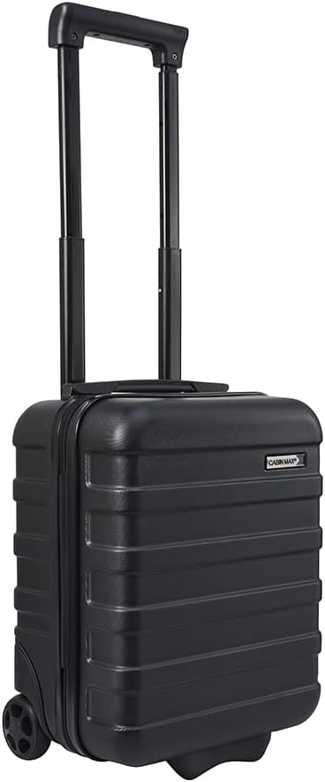 Cabin Max Anode Cabin Suitcase, Lightweight Hard Shell Suitcase, with 4 Wheels and Combination Lock, black